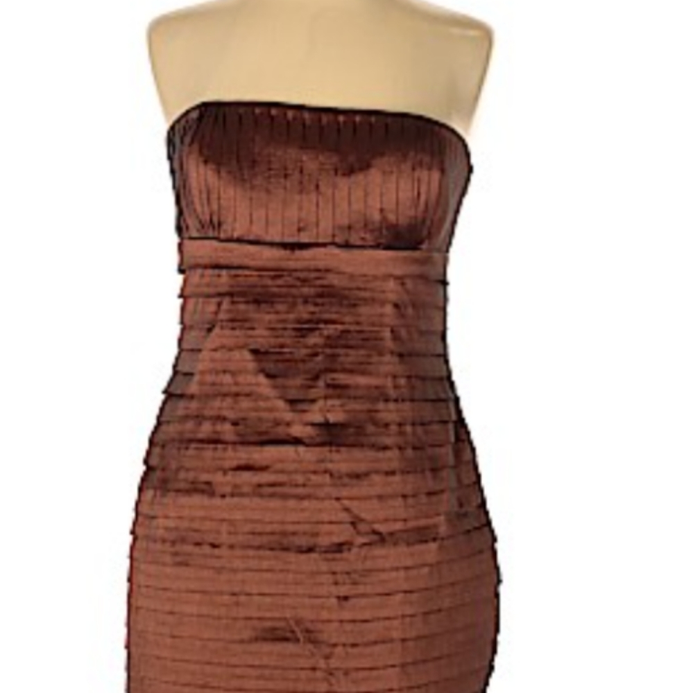 Calvin Klein Strapless Irredescent Chocolate Dress